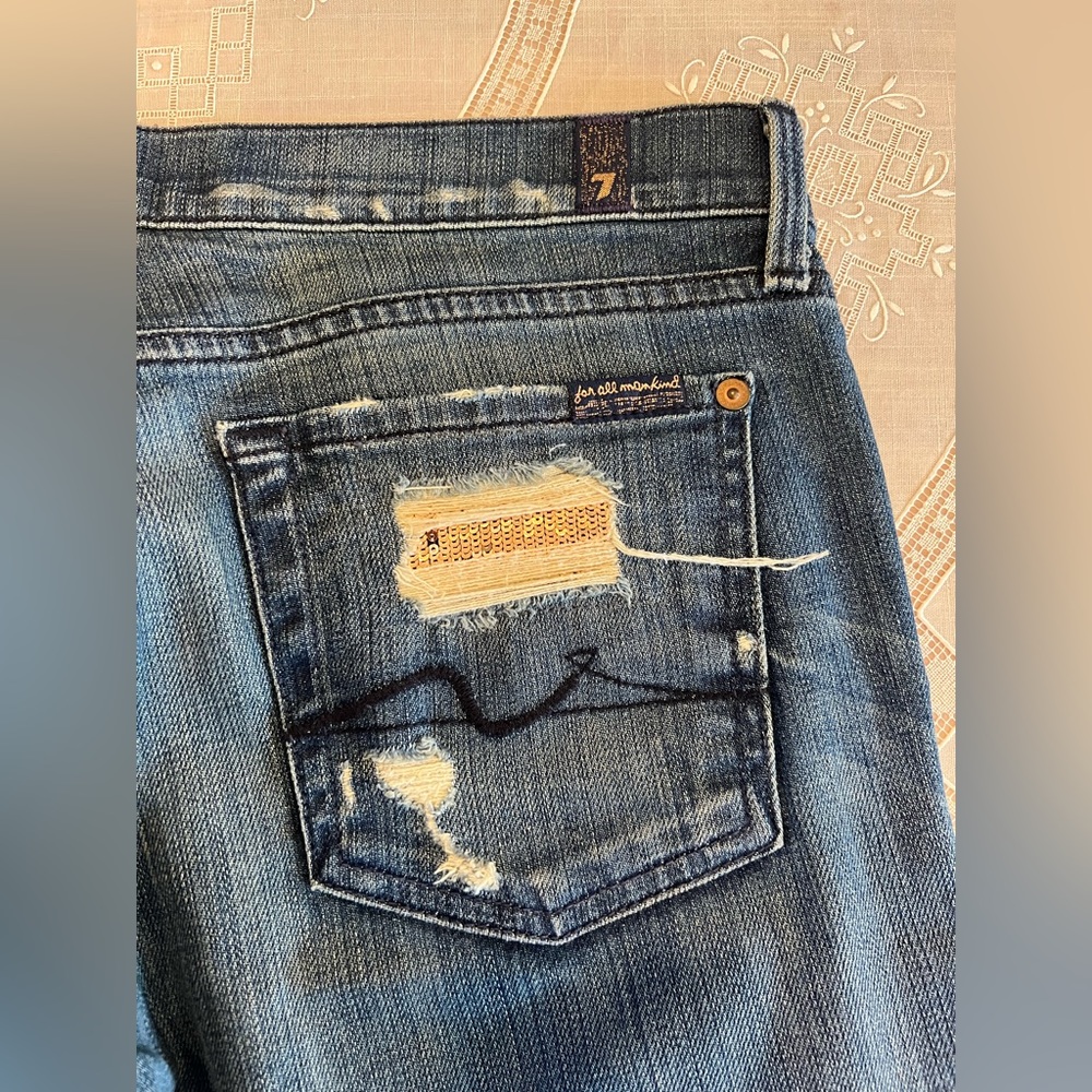 7 For All Mankind Straight Leg Jeans, Size 29 - Picture 7 of 9